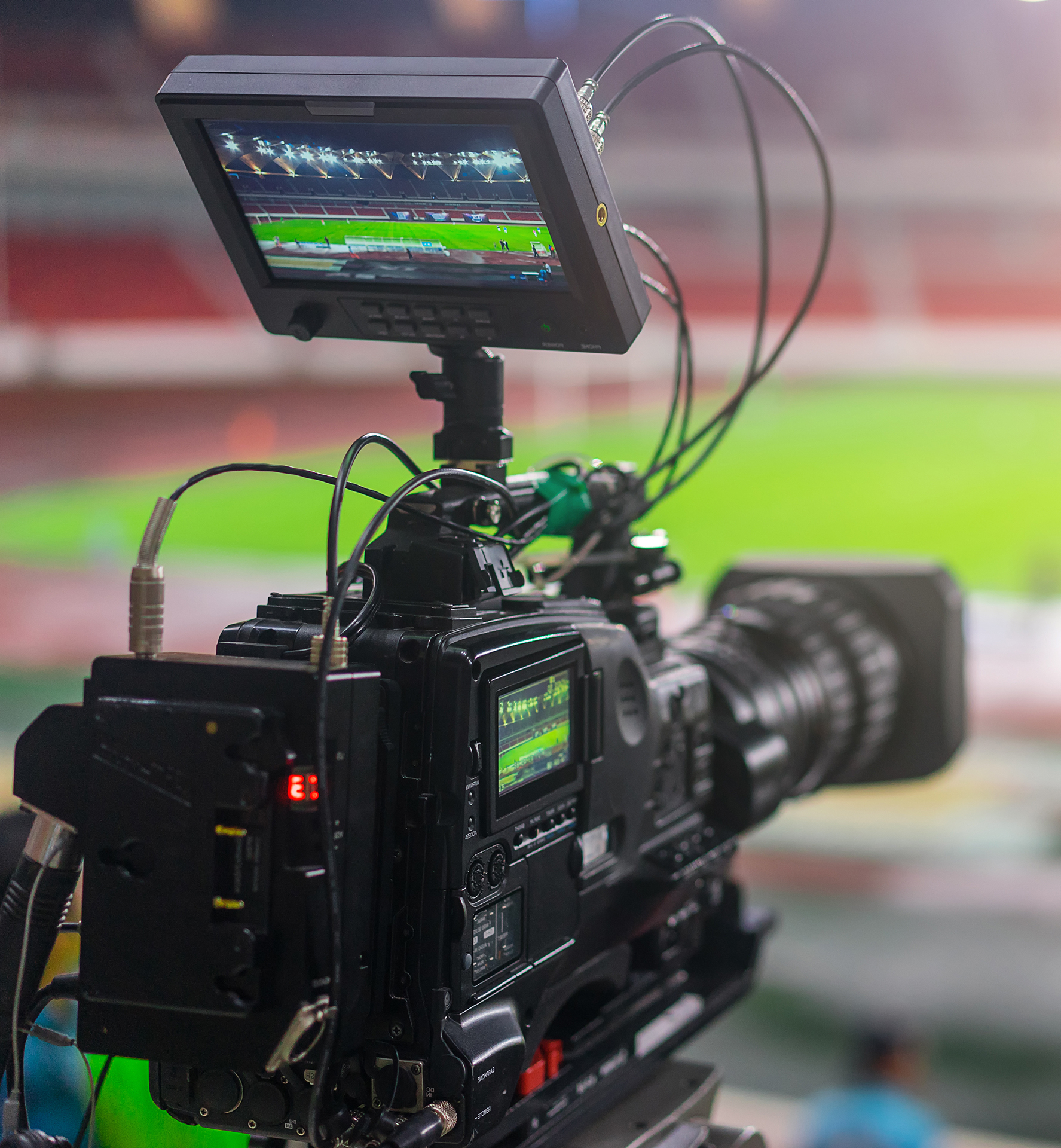 video camera recording in a football game video camera recording in a football game
